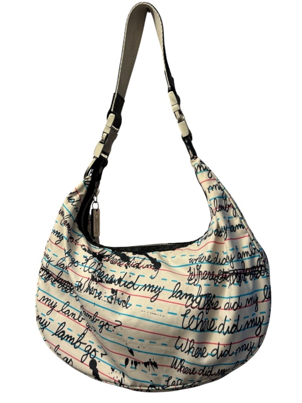 Vintage Gwen Stefani L.A.M.B. Penmanship Print x LeSportsac Hobo Shoulder Bag
